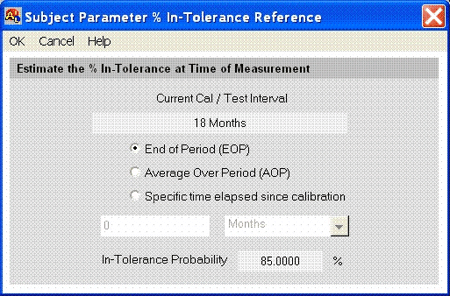 AccuracyRatio Measurement Decision Risk Analysis Software - % In-Tolerance Reference Screen